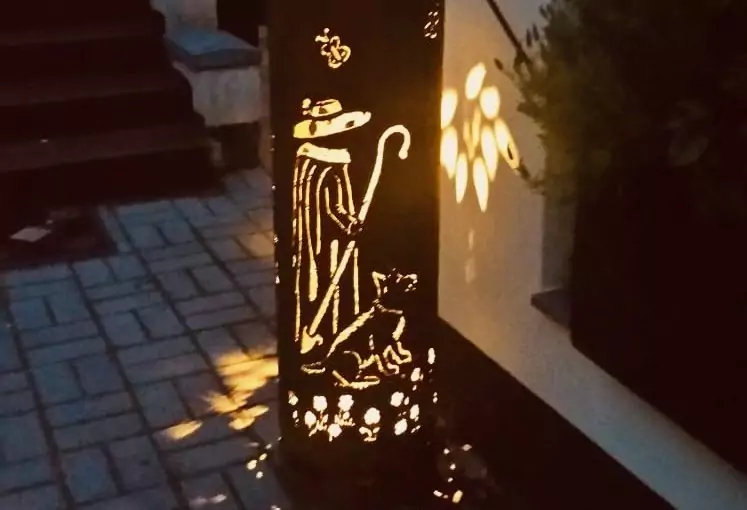 Schäfer, Wolf und Schafe